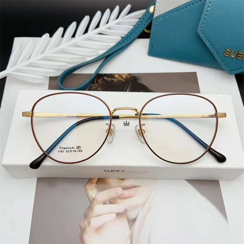 Summer Flower Unisex Full Rim Oval Titanium Eyeglasses 11674