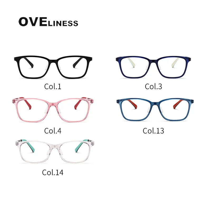 Oveliness Unisex Youth's Full Rim Square Tr 90 Titanium Eyeglasses O5730 Full Rim Oveliness   