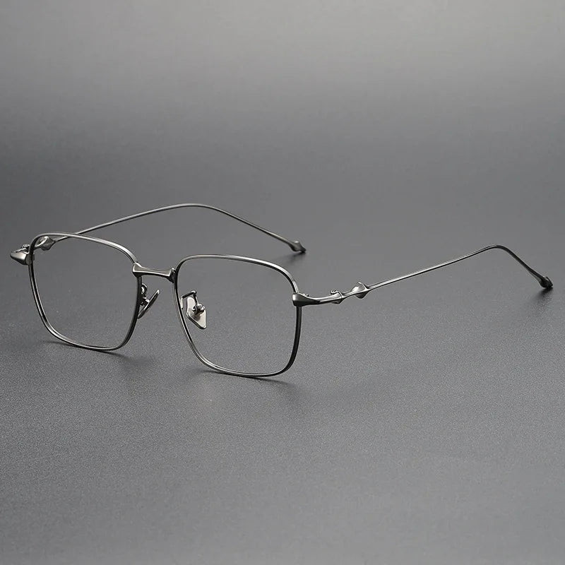 Zirosat Men's Full Rim Square Titanium Eyeglasses 87702