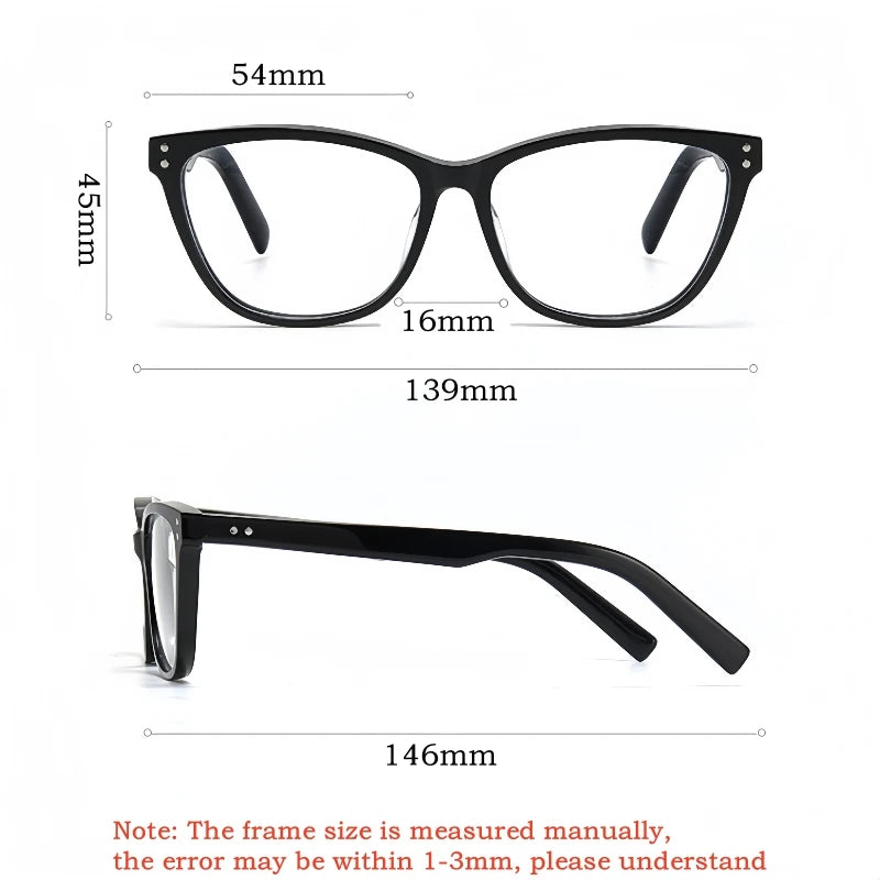 Yimaruili Women's Full Rim Square Cat Eye Acetate Eyeglasses 88022