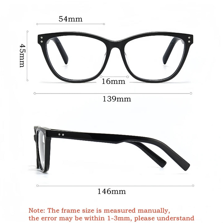 Yimaruili Women's Full Rim Square Cat Eye Acetate Eyeglasses 88022