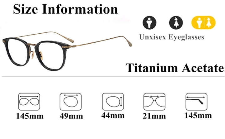 Black Mask Unisex Full Rim Titanium Acetate Square Eyeglasses 5307 Full Rim Black Mask   