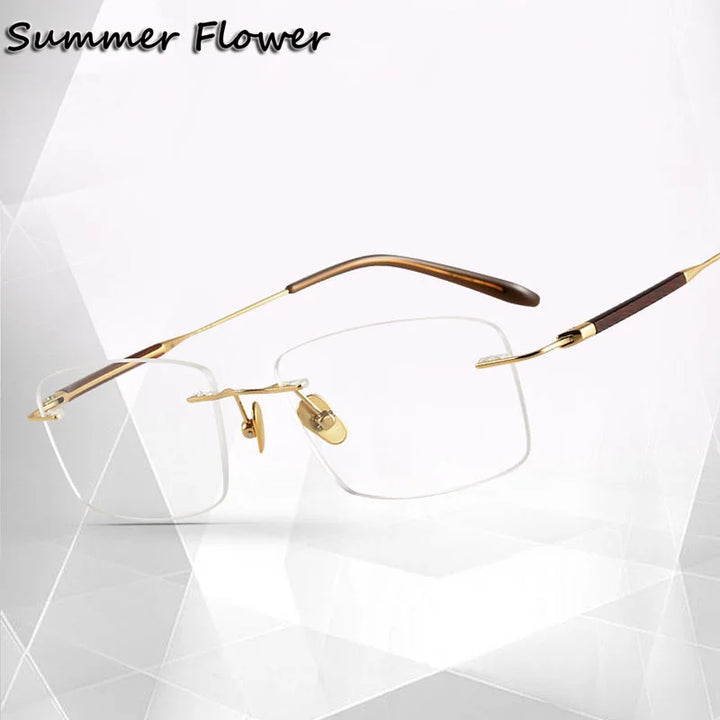 Summer Flower Women's Rimless Square Titanium Eyeglasses 611287