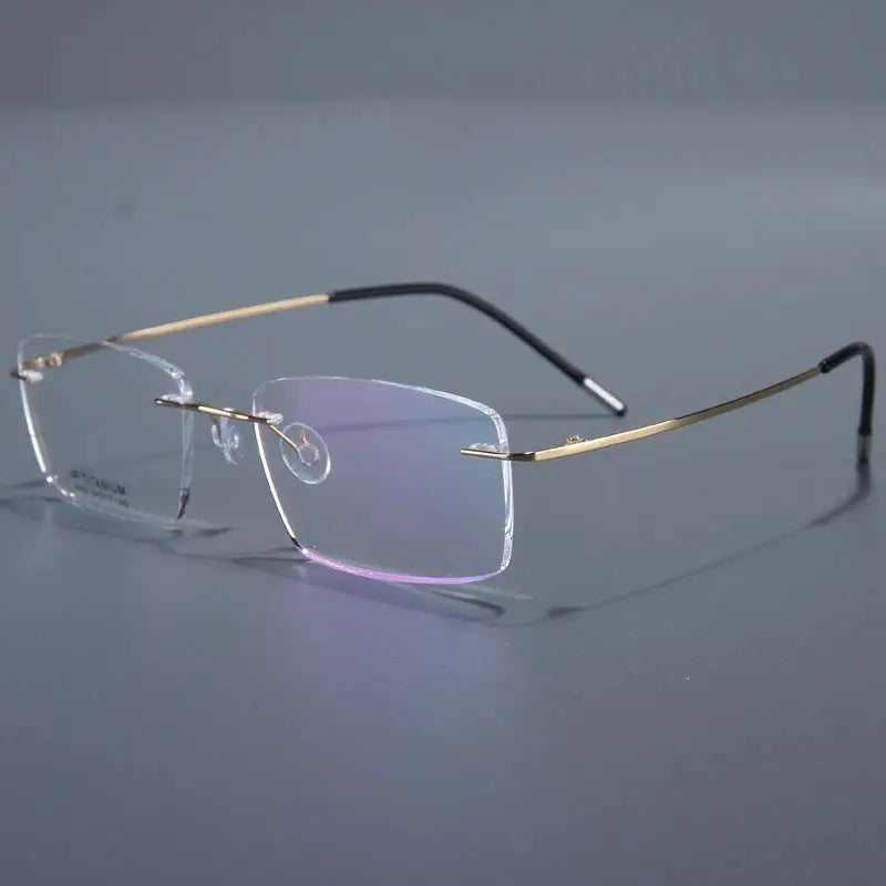Bclear Rimless 335417 Unisex Screwless Titanium Square Frames FuzWeb
