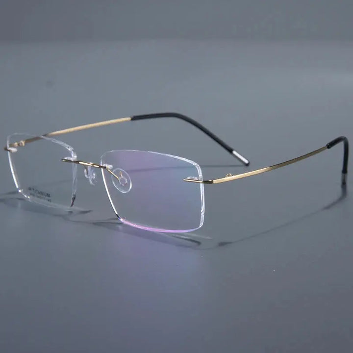 Bclear Rimless 335417 Unisex Screwless Titanium Square Frames FuzWeb