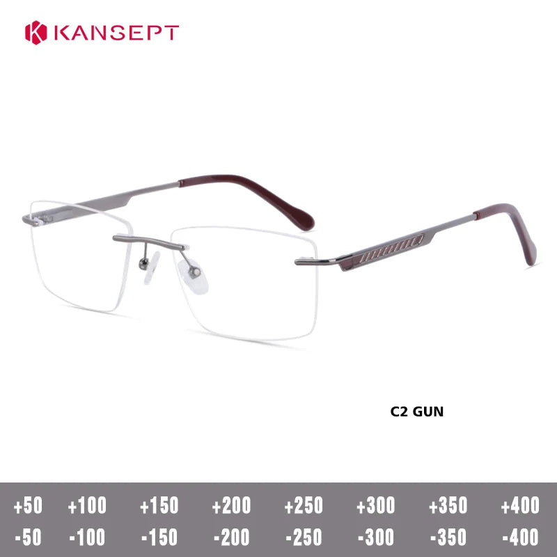 Kansept Women's Rimless Square Alloy Reading Glasses 72601