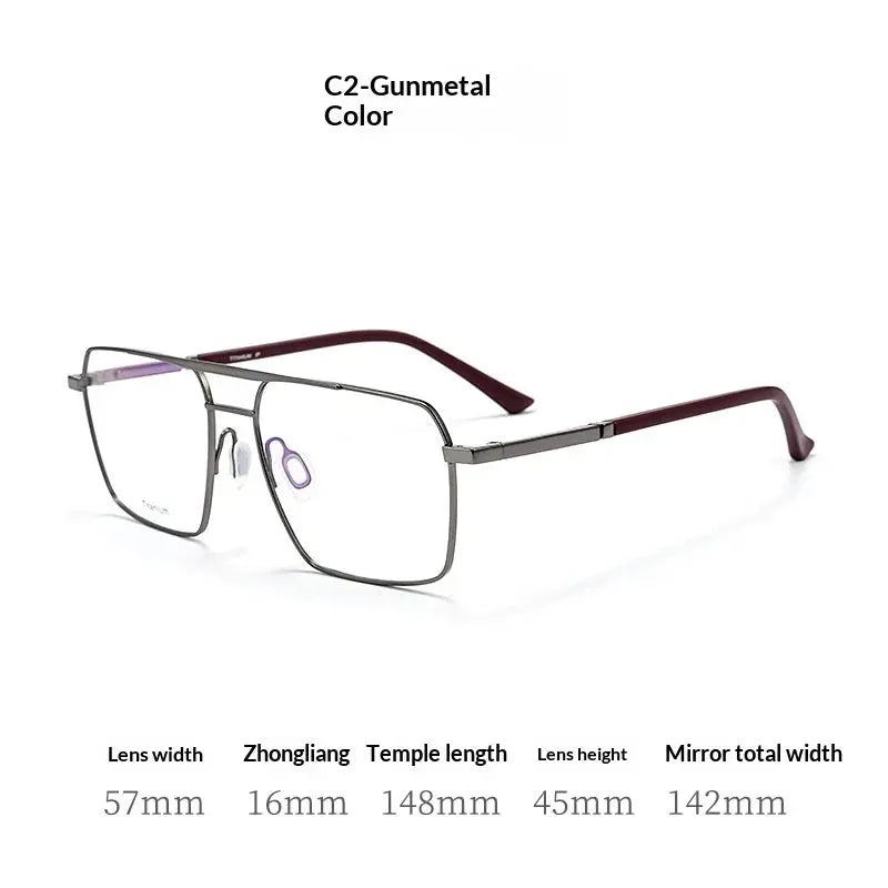 Aror Full Rim 838600 Men’s Double Bridge Steel Square Frames FuzWeb