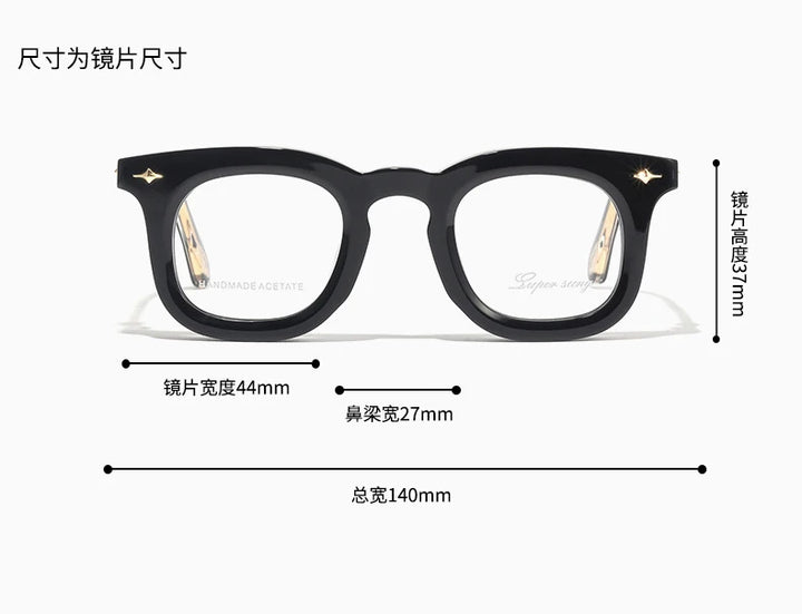 Nobler Unisex Full Rim Square Thick Acetate Eyeglasses 51093