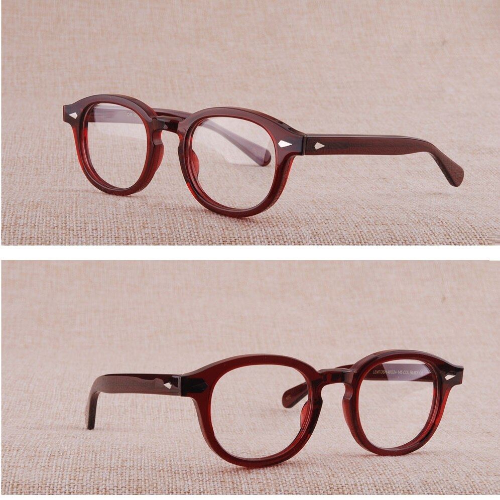 Cubojue Unisex Full Rim Square Kahki Acetate Myopic Reading Glasses 3844 Reading Glasses Cubojue no function lens 0 small burgundy 