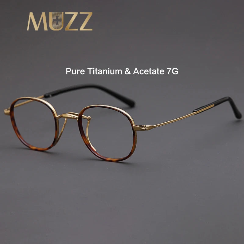 Muzz 1217 unisex round titanium acetate prescription eyeglasses