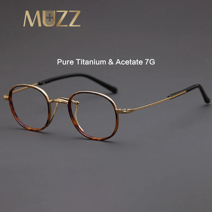 Muzz 1217 unisex round titanium acetate prescription eyeglasses