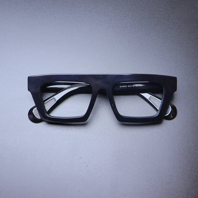 Gatenac Unisex Full Rim Square Acetate Eyeglasses Gxyj-1176 Full Rim Gatenac   