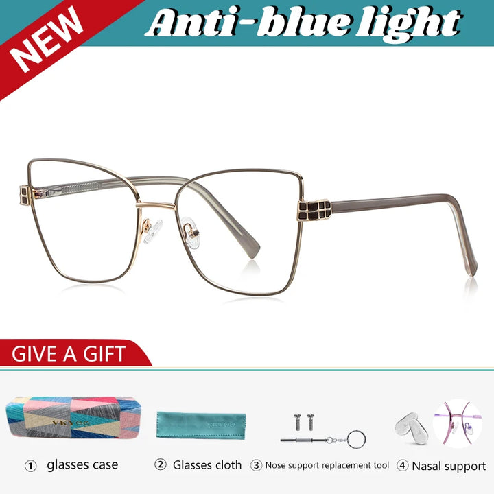 Vicky Women's Full Rim Butterfly Alloy Reading Glasses 423141