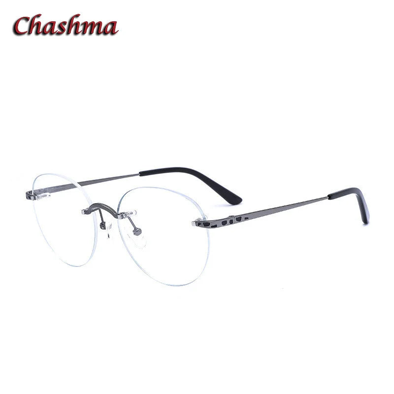 Chashma Ochki Unisex Rimless Round Titanium Eyeglasses 2290 Rimless Chashma Ochki   