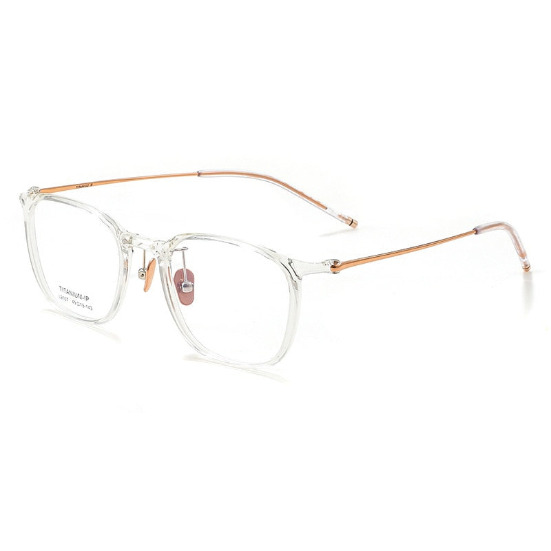 Yimaruili Unisex Full Rim Square Tr 90 Titanium Eyeglasses L9107 Full Rim Yimaruili Eyeglasses Transparent C8  
