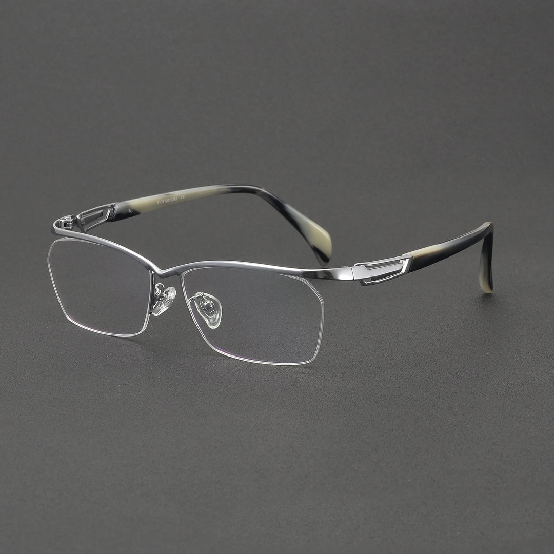 Muzz 1215 men's semi rim IP titanium prescription eyeglasses — view 5