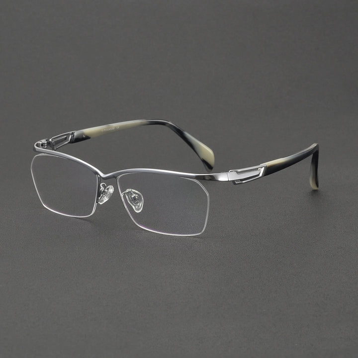 Muzz 1215 men's semi rim IP titanium prescription eyeglasses — view 5