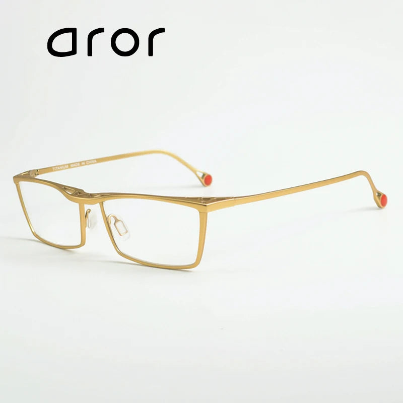 Aror Unisex Full Rim Square Brow Line Titanium Eyeglasses 18212 Full Rim Aror