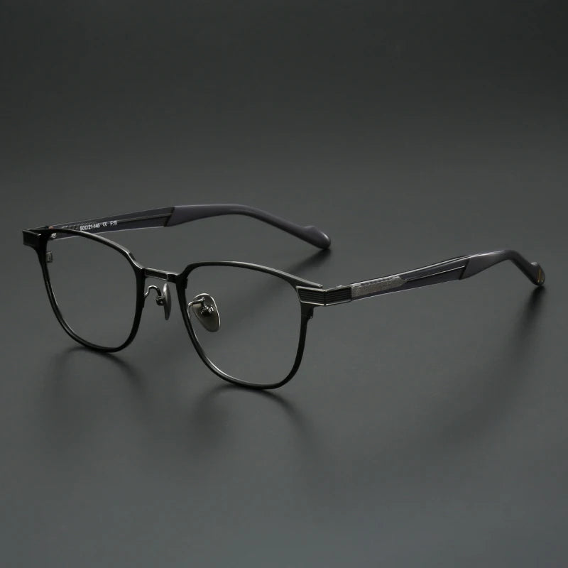 Muzz 0073 men's square IP titanium prescription eyeglasses — view 4