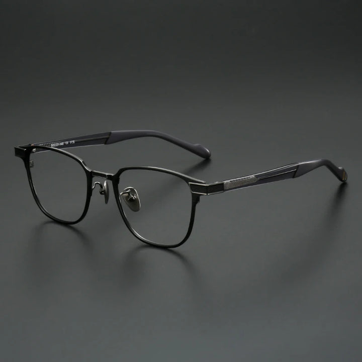 Muzz 0073 men's square IP titanium prescription eyeglasses — view 4