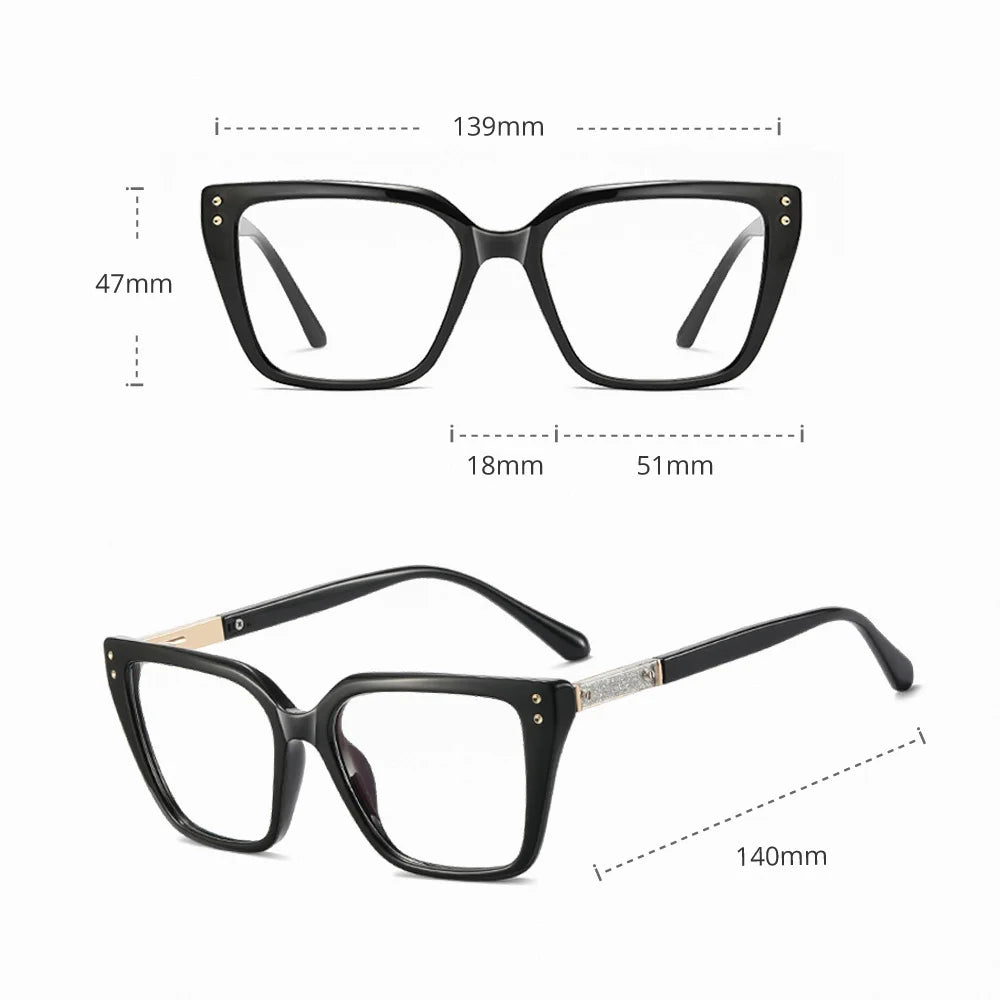 Ralferty Women's Full Rim Square Tr 90 Titanium Eyeglasses 883616