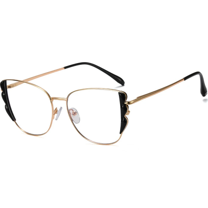 Hotony Women's Full Rim Square Cat Eye Alloy Acetate Eyeglasses 95933 Full Rim Hotony C4  