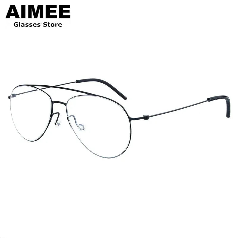 Aimee Women's Full Rim Oval Double Bridge Titanium Eyeglasses 550711