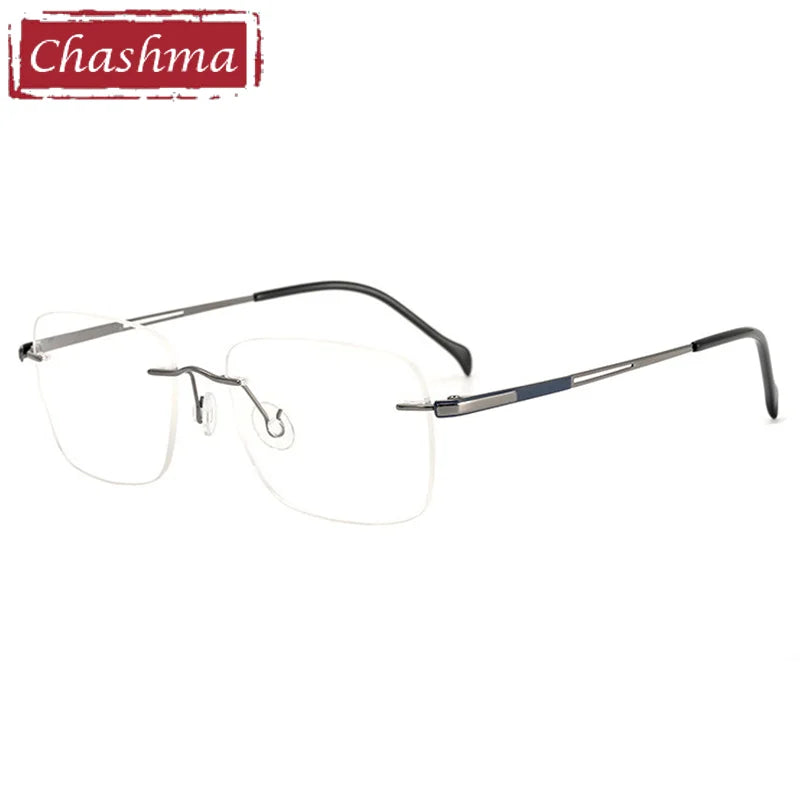 Chashma Unisex Rimless Square Titanium Eyeglasses 16065