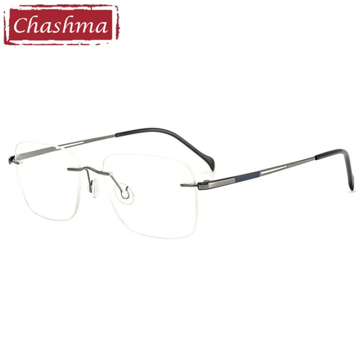 Chashma Unisex Rimless Square Titanium Eyeglasses 16065