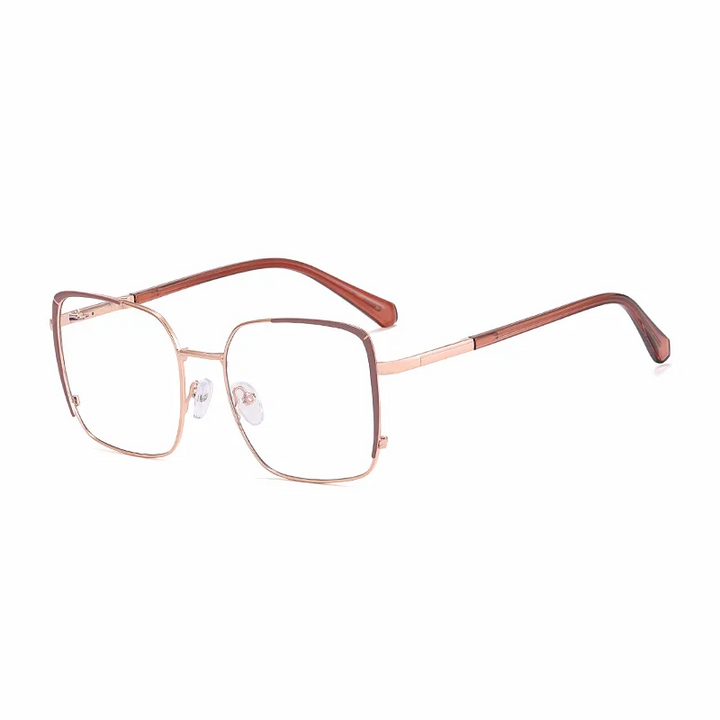 Ralferty Women's Full Rim Square Alloy Eyeglasses R82107 Full Rim Ralferty C3 Cameo CHINA 