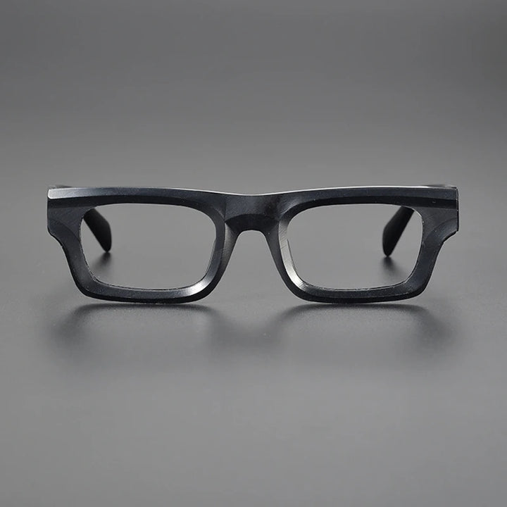 Black Mask Unisex Full Rim Rectangle Acetate Eyeglasses 8018 Full Rim Black Mask   