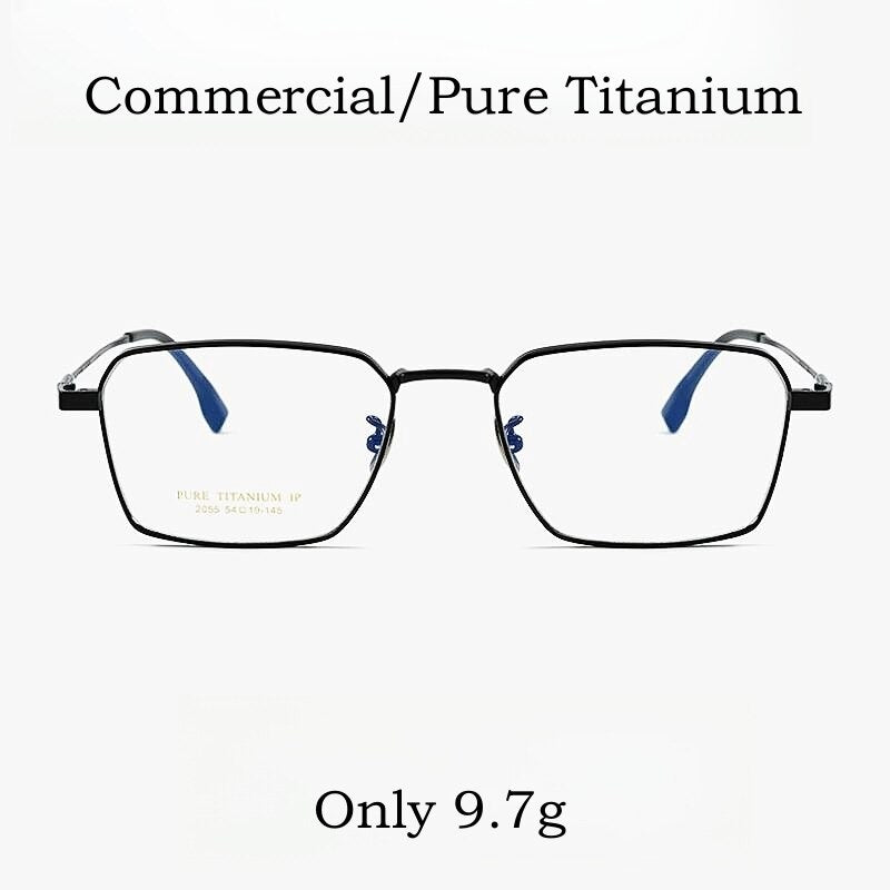 Yimaruili Men's Full Rim Square Titanium Eyeglasses 205ct Full Rim Yimaruili Eyeglasses   