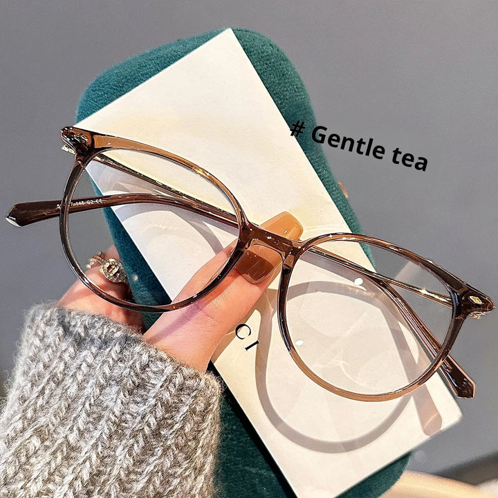 Momoja Women's Full Rim Oval Square Tr 90 Titanium Eyeglasses 783054