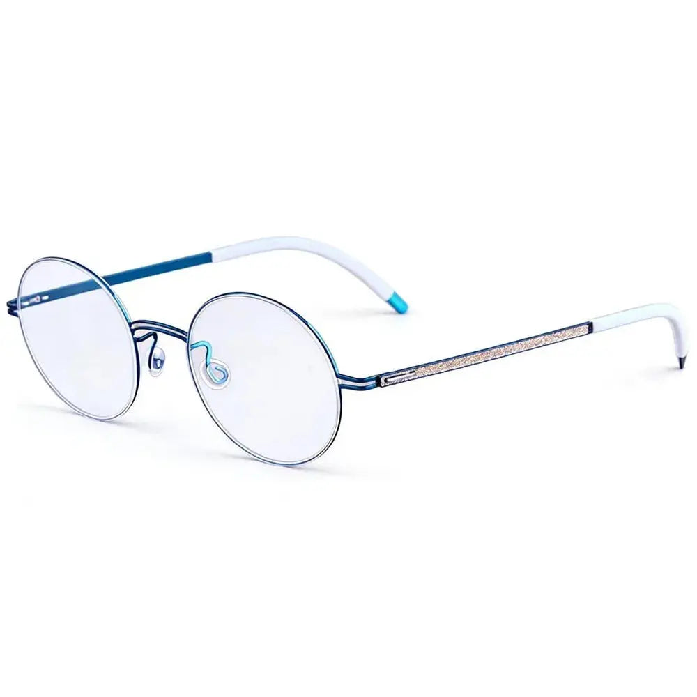 Bobbie 471258 Womens 134mm Full Rim Round Titanium Frames — view 1 | Bobbie at FuzWeb