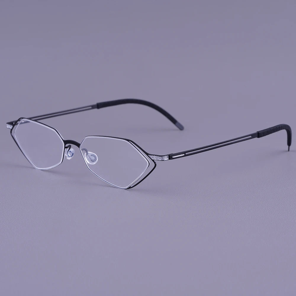 Bobbie Unisex Full Rim Geometric Titanium Eyeglasses V339
