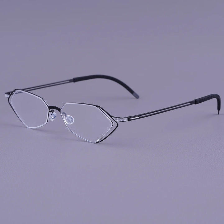 Bobbie Unisex Full Rim Geometric Titanium Eyeglasses V339