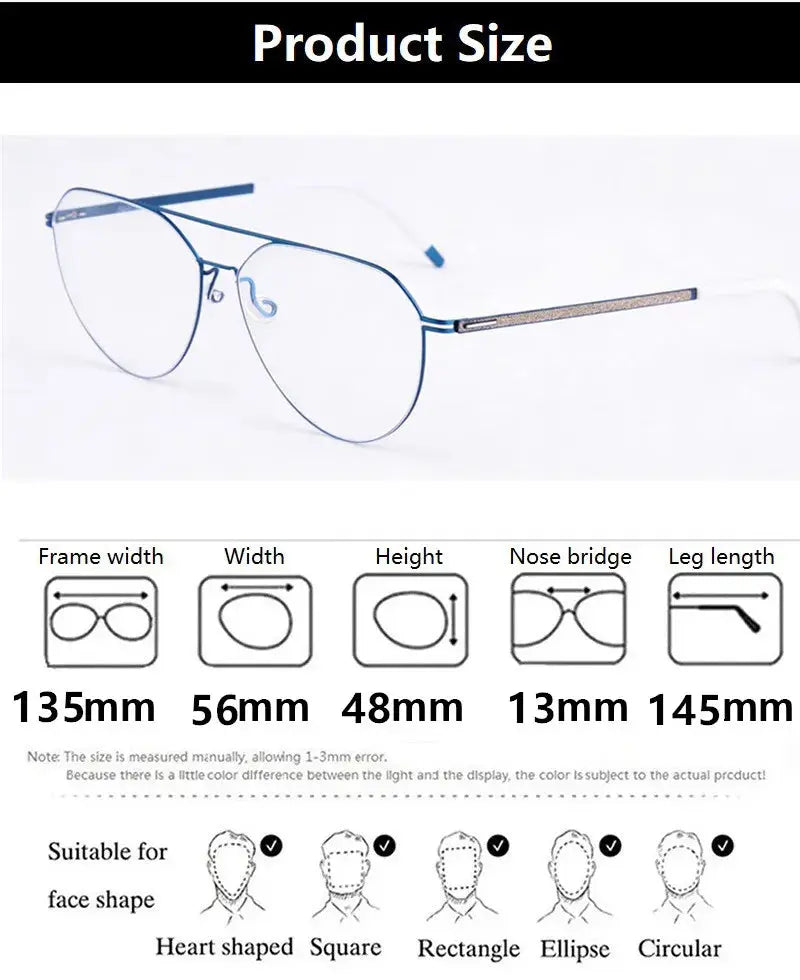 Bobbie 472234 Women’s Full Rim Double Bridge Oval Titanium Frames FuzWeb