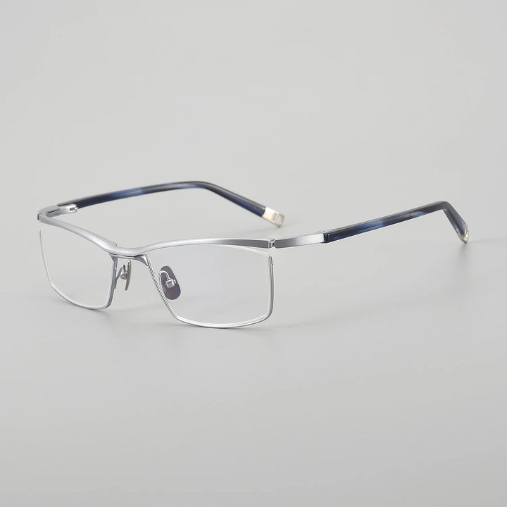 Muzz Men's Full Rim Square Brow Line Titanium Eyeglasses 45663