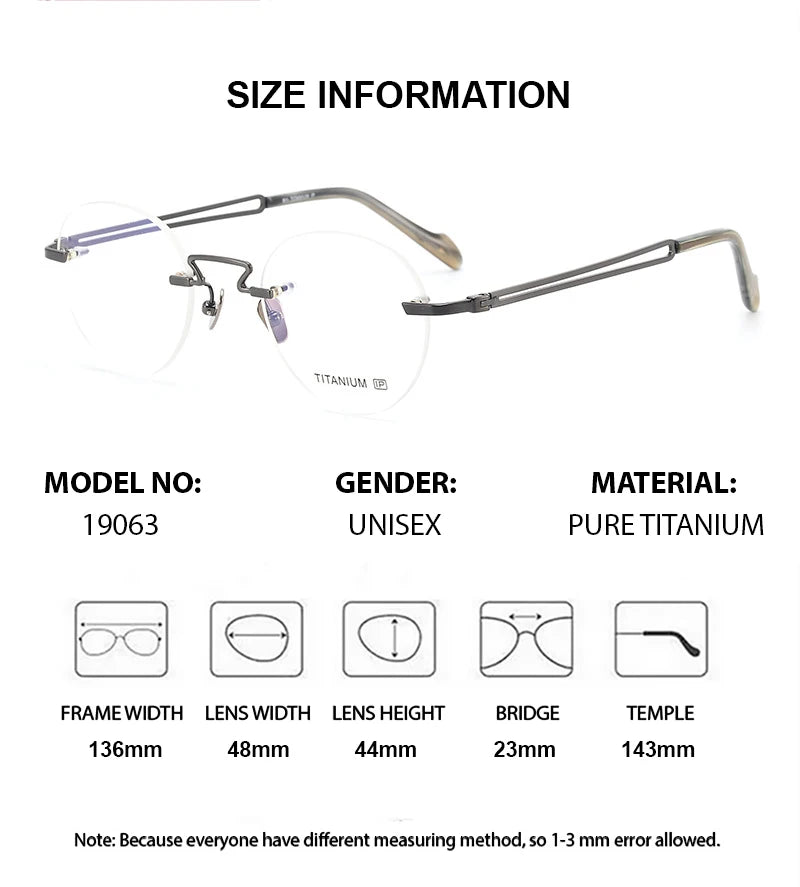 Summer Flower Women's Rimless Round Titanium Eyeglasses 619063