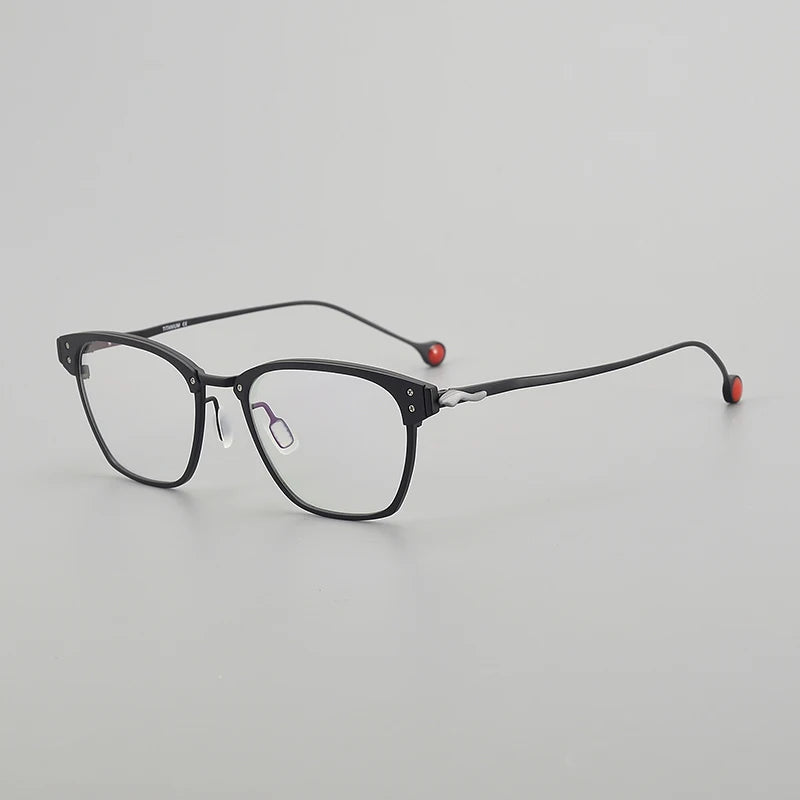 Muzz Unisex Full Rim Square Titanium Acetate Eyeglasses 316402