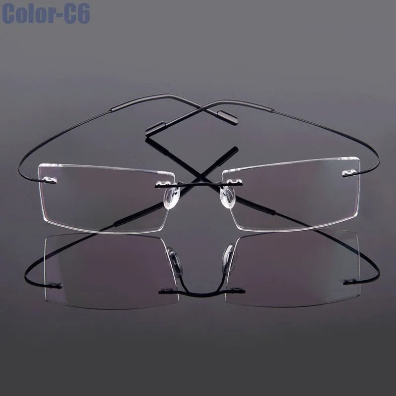 Hotony Unisex Rimless Alloy Prescription Eyeglasses 5018 - view 9