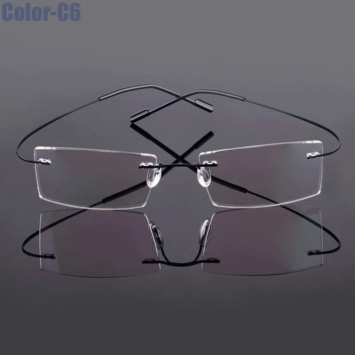 Hotony Unisex Rimless Alloy Prescription Eyeglasses 5018 - view 9