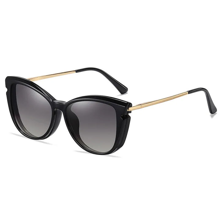 CCspace Women's Full Rim Oval Tr 90 Alloy Eyeglasses Clip On Sunglasses 313219