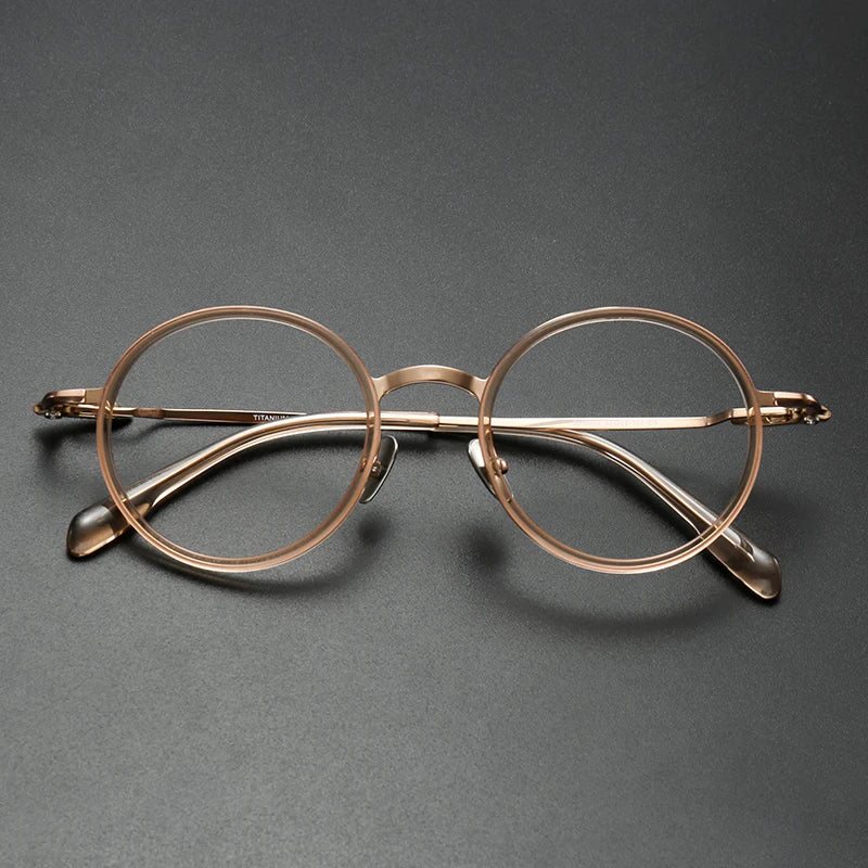 Muzz SH0069 unisex round IP titanium prescription eyeglasses — view 5