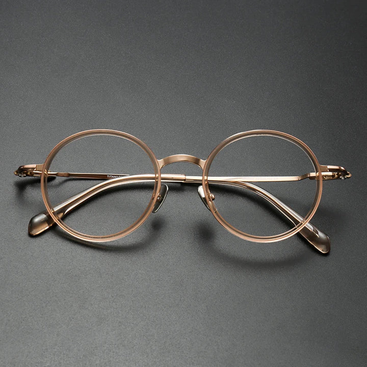 Muzz SH0069 unisex round IP titanium prescription eyeglasses — view 5