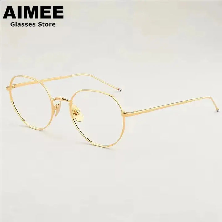Aimee Full Rim 910400 Pure Titanium Round Frames FuzWeb