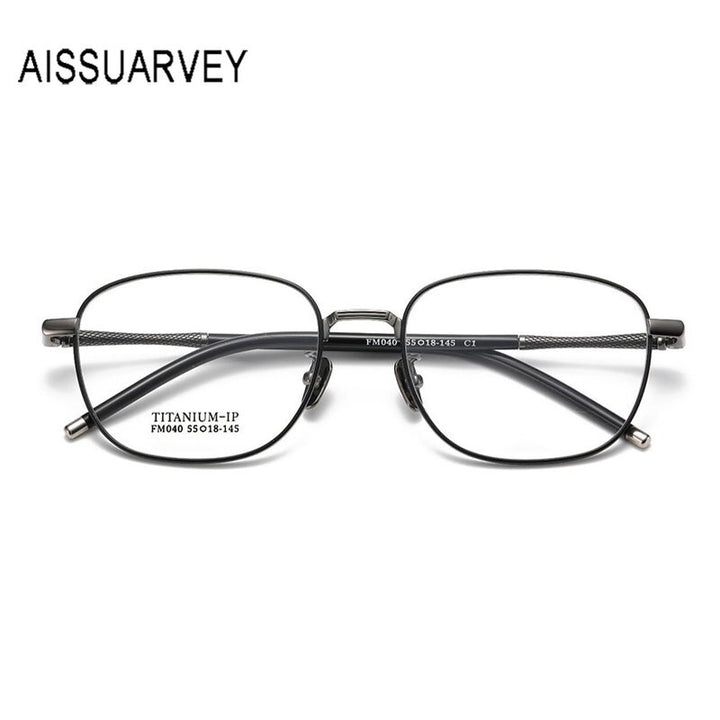 Aissuarvey Men's Full Rim Big Square  Titanium Eyeglasses 5518145b Full Rim Aissuarvey Eyeglasses   