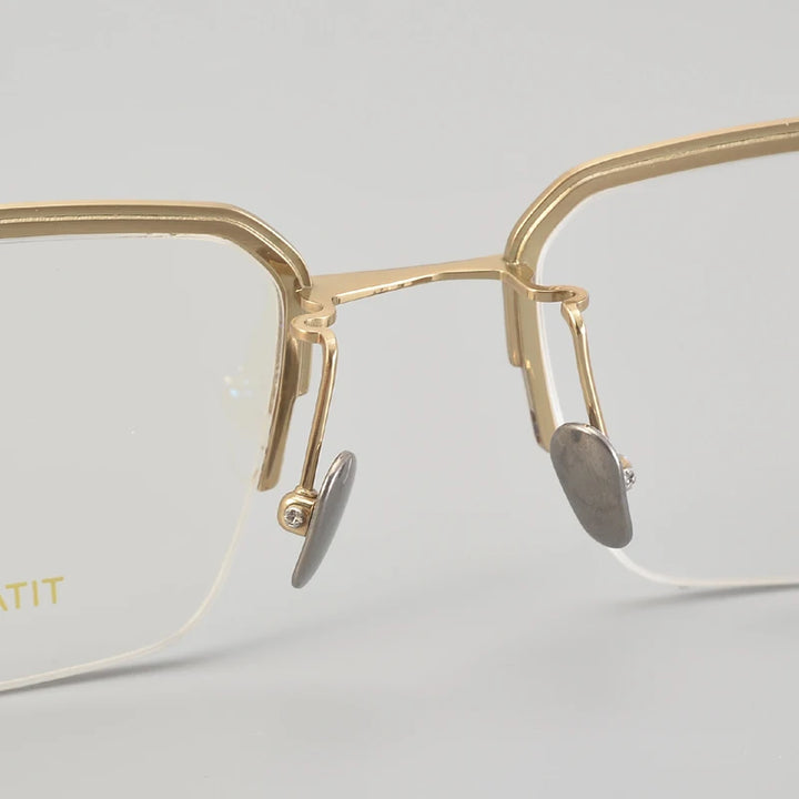 Muzz NINE men's semi rim pure titanium prescription eyeglasses — view 7