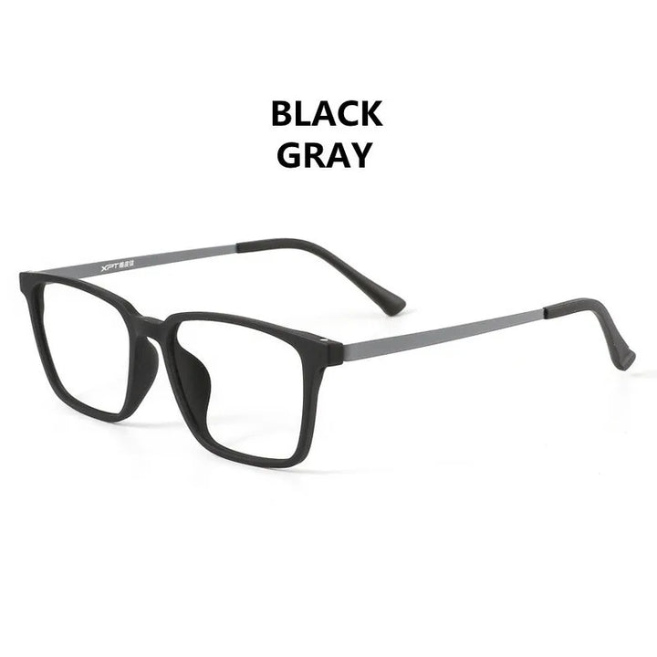 Kocolior Unisex Full Rim Square Tr 90 Titanium Hyperopic Reading Glasses 98221 Reading Glasses Kocolior Black Gray China +100