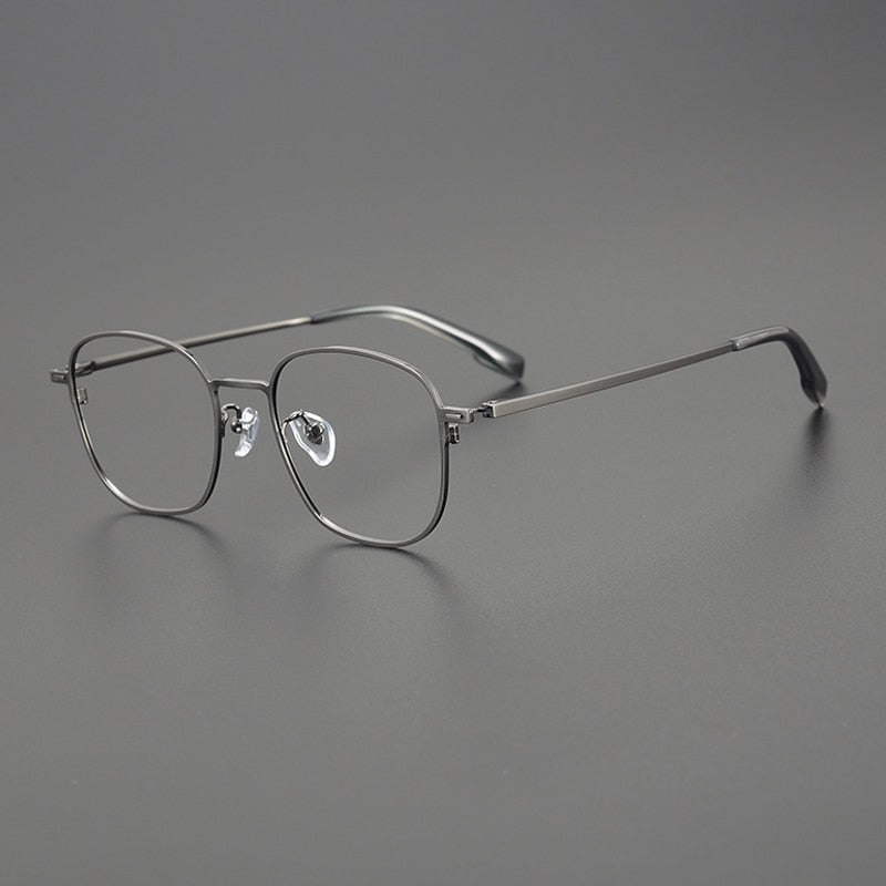Gatenac Unisex Full Rim Square Titanium Eyeglasses Gxyj1118 Full Rim Gatenac Gun  